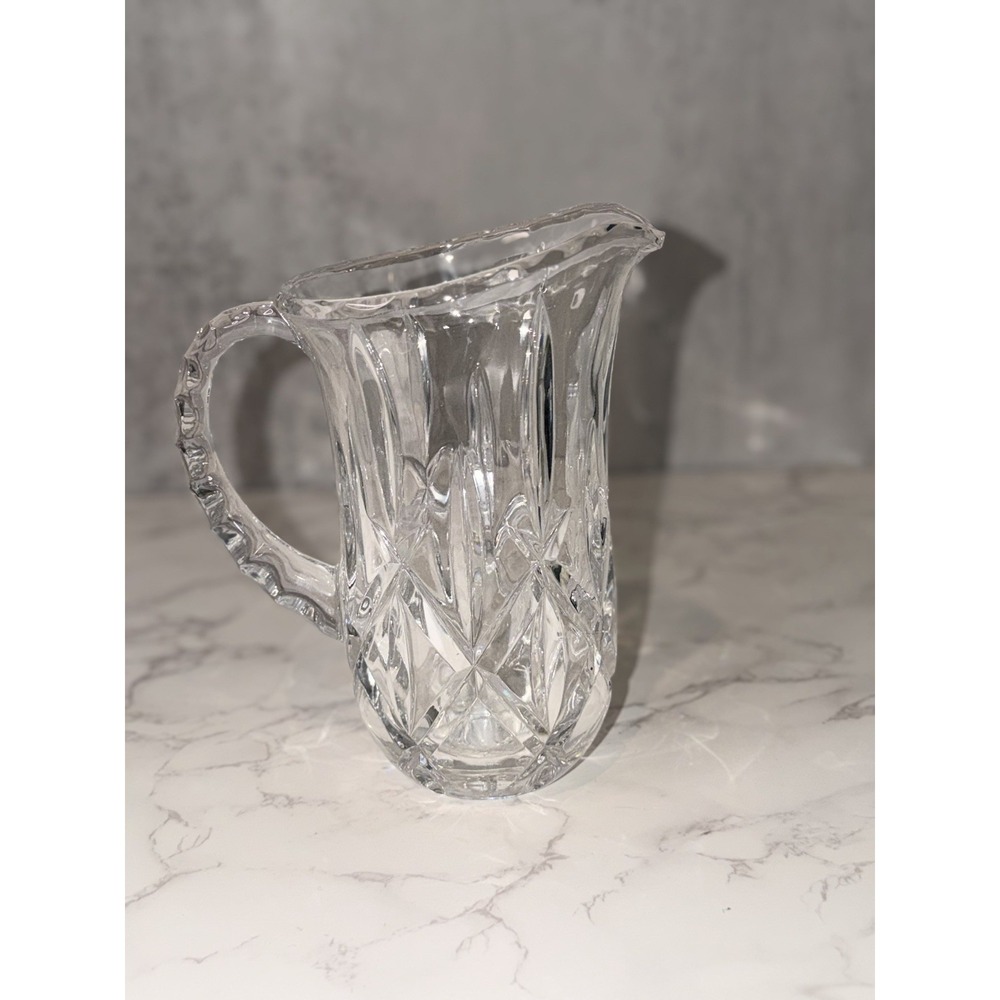 Gorham Lady Anne Lead Crystal Water Pitcher 7" Heavy Clear Crystal Vintage